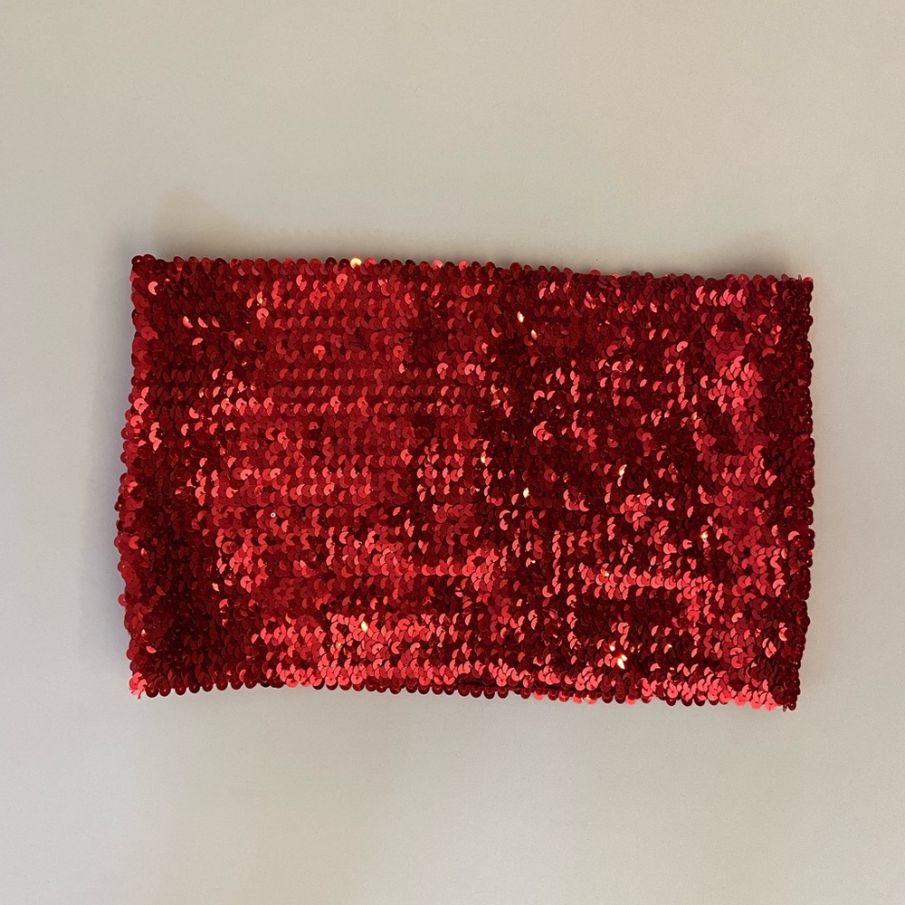 Red Sequin Tube Top